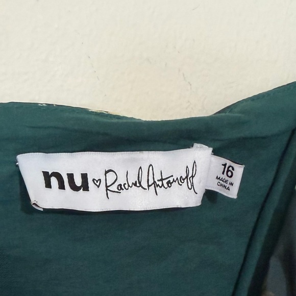 Rachel Antonoff x Nuuly Garden Party Green Floral Mini Dress SIZE 16 - Picture 5 of 8